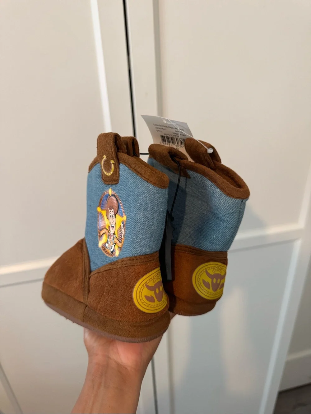 Disney Woody Brown and Blue Kids Boot Slippers